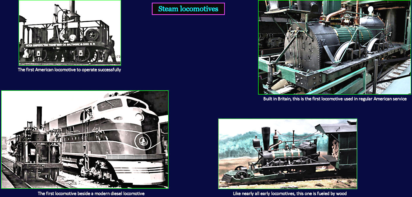 First locomotives in service, 1830s